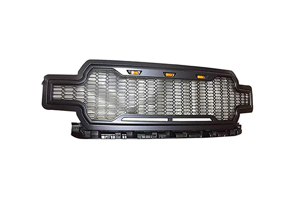 Horwin Replacement ABS Grille with LED Lights for 2018 FORD F150, Front Grille-Charcoal Gray