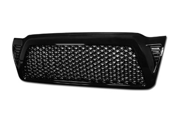 R&L Racing Glossy Black Finished Dragon Style Mesh Front Hood Bumper Grill Grille Cover 2005-2011 For Toyota Tacoma