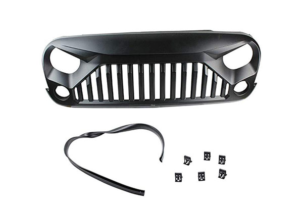 US DELIVER ABS Plastic Black Jeep Wrangler Front Grill Barbecue Angry Bird Jeep Wrangler JK 3.6L 07-17